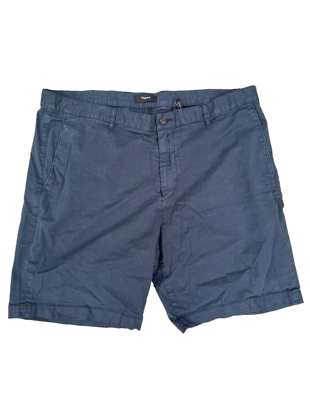 THEORY WOMEN'S NAVY BLUE COTTON BLEND CASUAL SUMMER SHORTS US 38 size A000313
